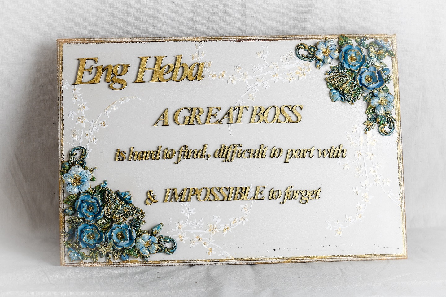 Custom decoupage plaque for 'Eng Heba'