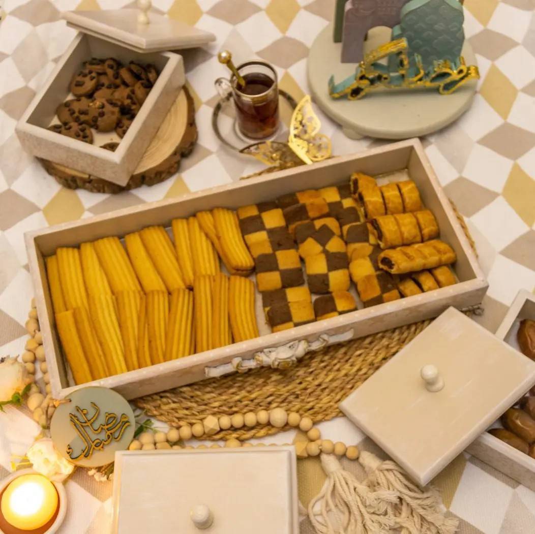 Decoupage sweets and tea tray styled for Ramadan